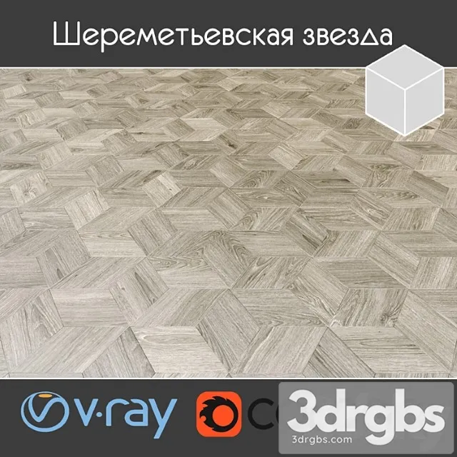 Parquet Sheremetyevskaya Star 1 2 3D Model Free