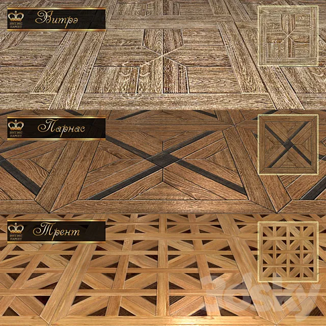 Parquet shield 2 (3 types) 3DModel