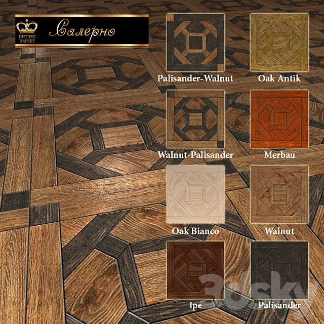 Parquet shield Salerno (8 colors) 3D Model