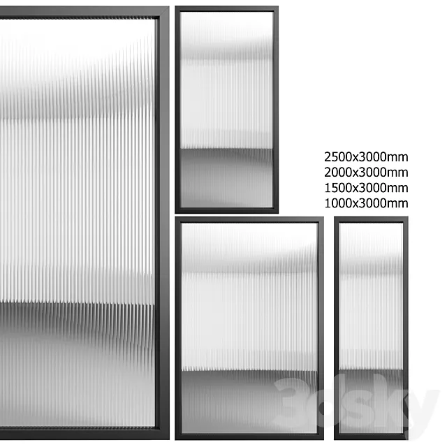 Partition with embossed glass No. 1 3D Model
