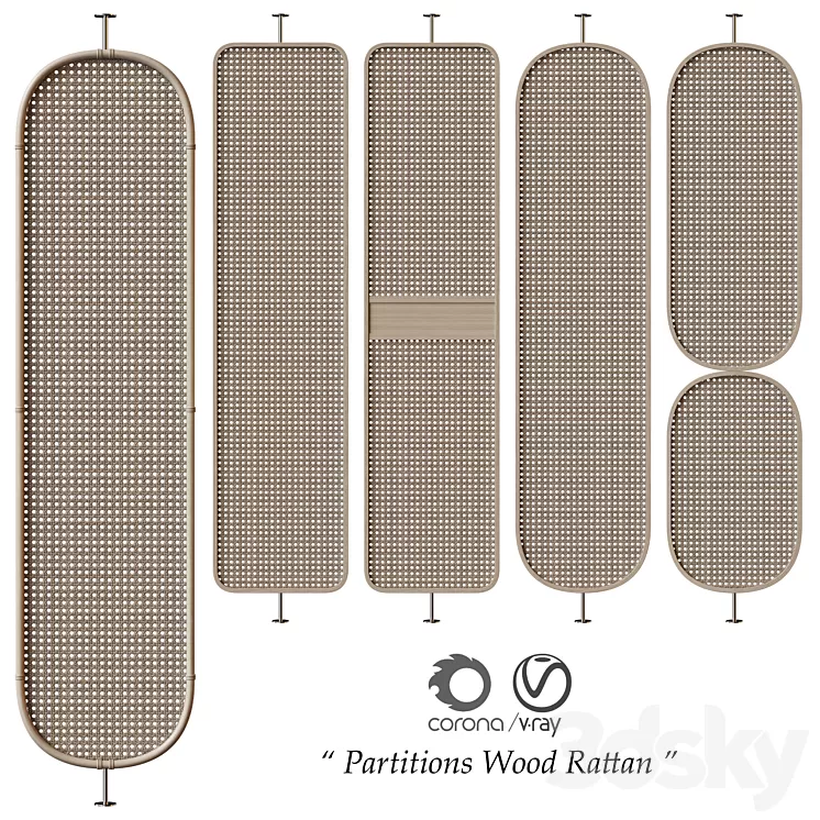 "Partitions ""Wood Rattan""" 3D Model Free