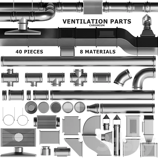 Parts Ventilation System Set 01 3D Model