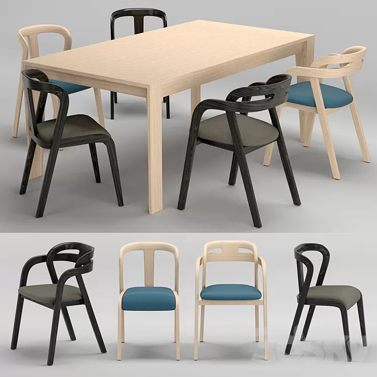 Passioni Genea chair Prince Table 3D Model