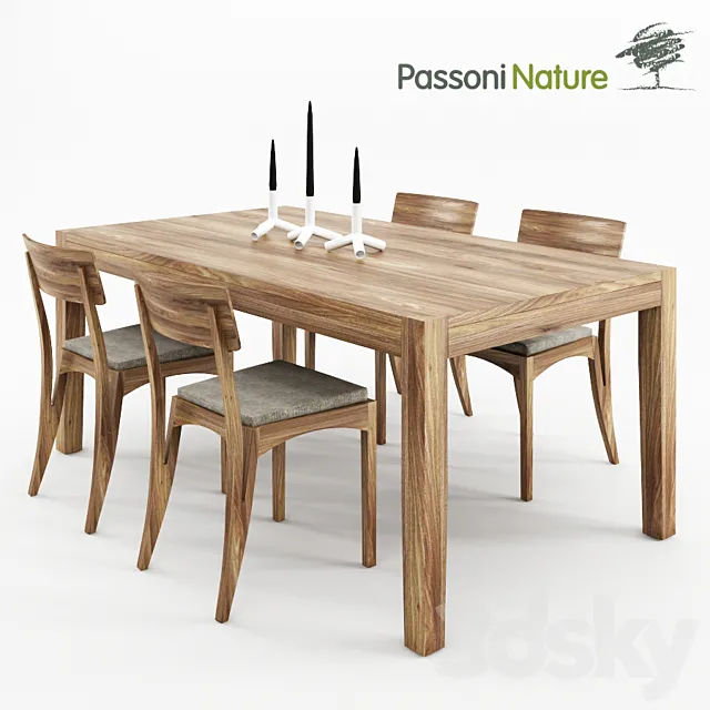 Passoni Nature. Home HELIOS TAVOLO 180 fix + Home MORAAR SEDIA 3DModel