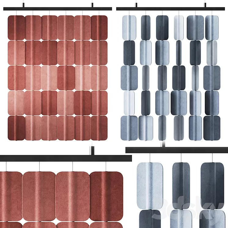 Patch PA H006 x6 Hanging Acoustic Divider by True Design / Acoustic Divider 3D Model Free
