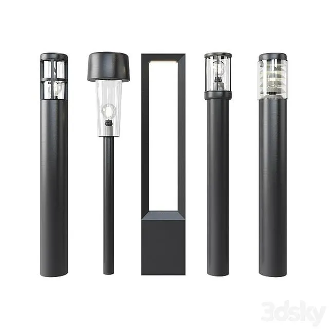 Pathway Lighting Set - Metal - Series 2 3D Model
