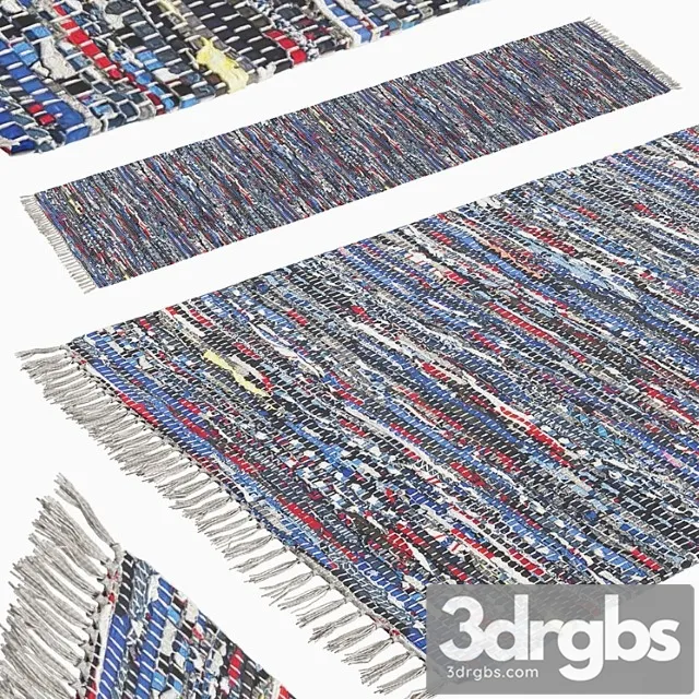 Patterned woven mat - blue 3D Model Free