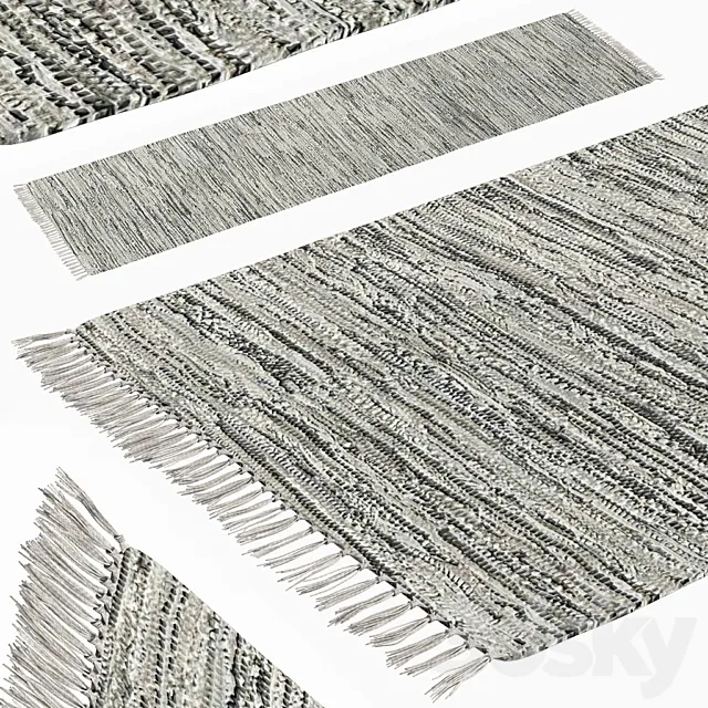 Patterned Woven Mat – Gray 3D Model