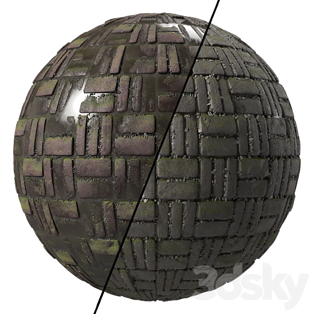 Pavement Materials 29- Slat Stone Paving By Gravel and Mud | Pbr 4k Seamless 3D Model