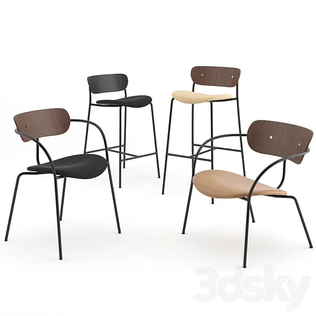 Pavilion Chairs Collection by & TRADITION 3D Model