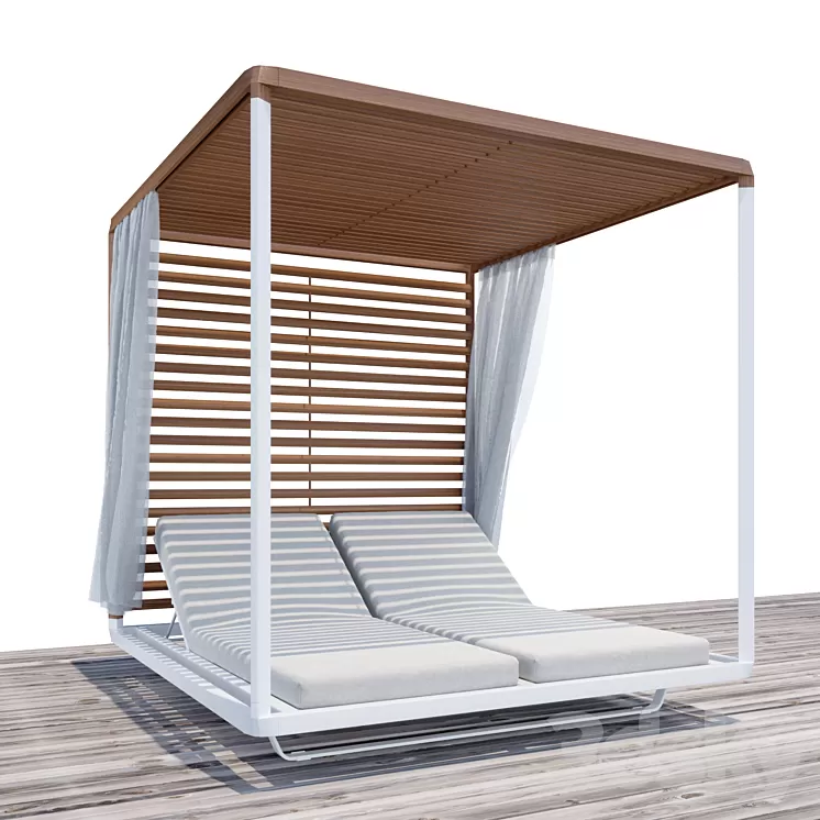 Pavilion Daybed | Tribu | Beach chaise longue | Animated 3D Model