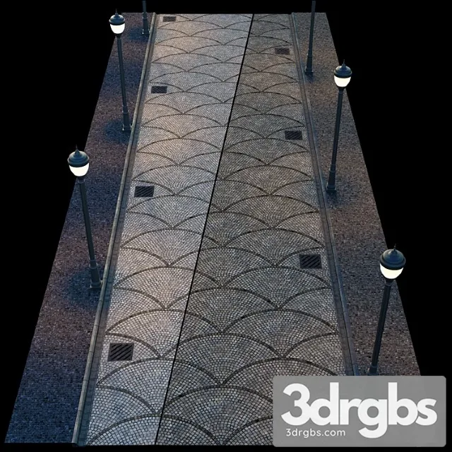 Paving And Side Walk 2 3D Model Free