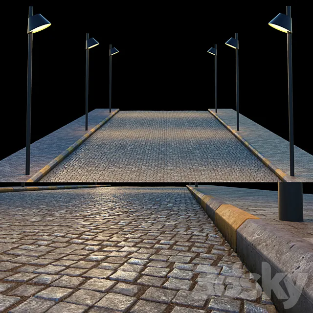 paving and side walk 3D Model