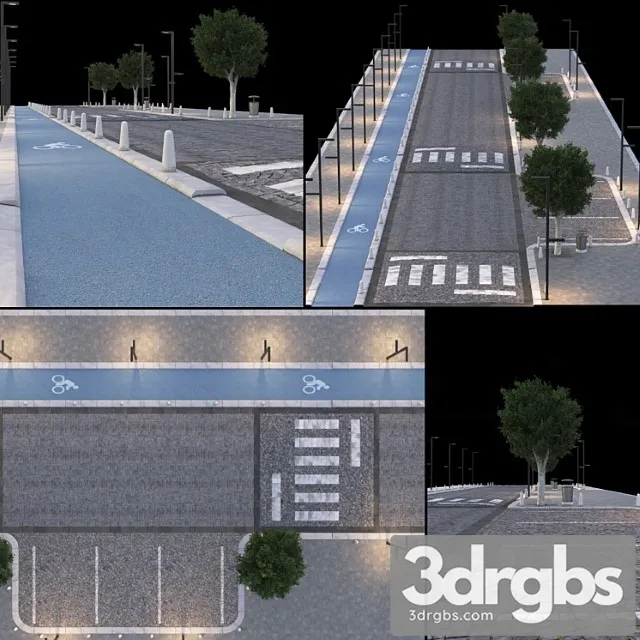 Paving and Sidewalk 2 3D Model Free