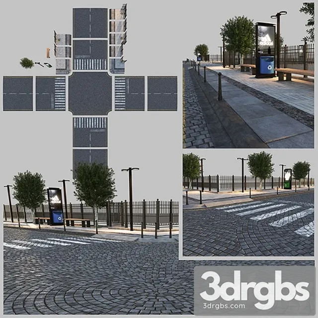 Paving and Sidewalk  3D Model Free