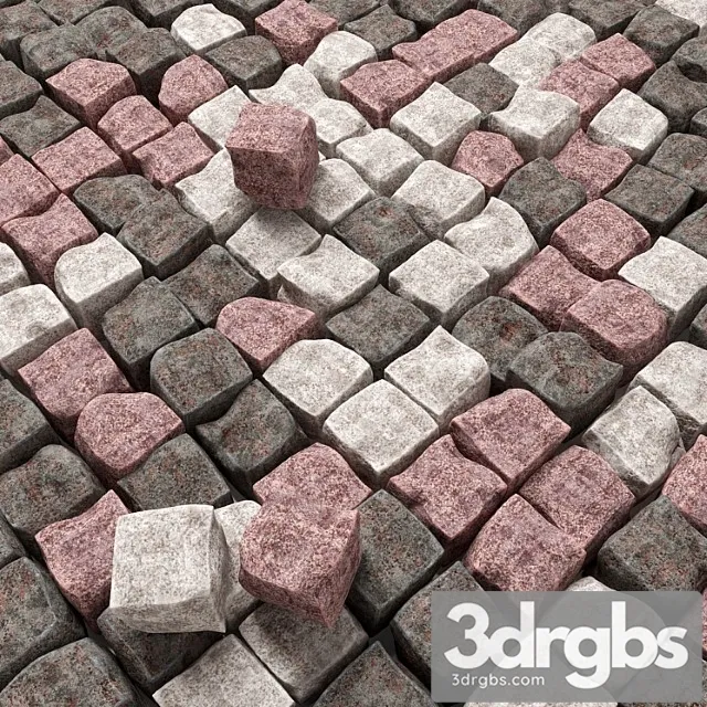 Paving Granite Chipped 3D Model Free