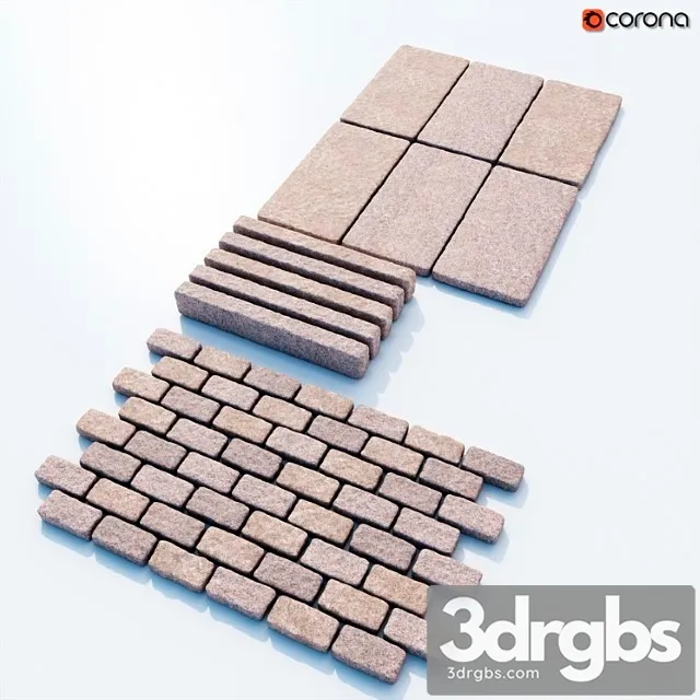 Paving Granite Paving Stones 3D Model Free