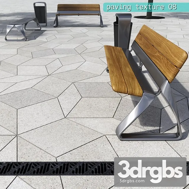 Paving Rombic Hr Street Furniture 08 3D Model Free