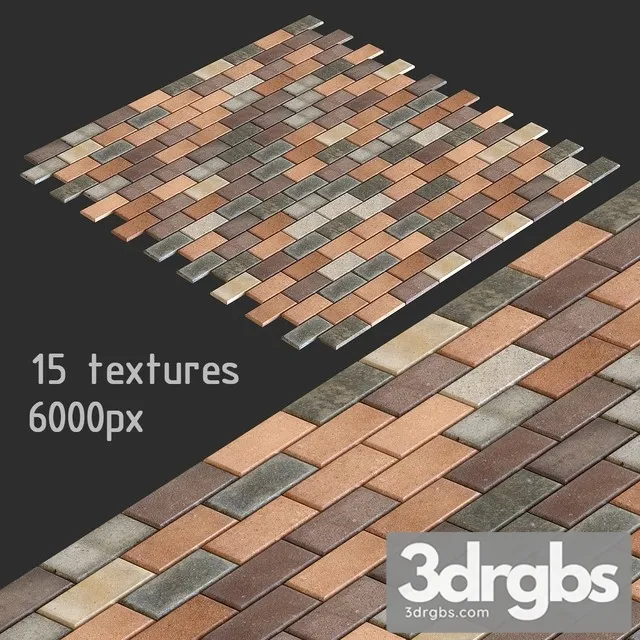 Paving Slabs 15 Textures 3D Model Free