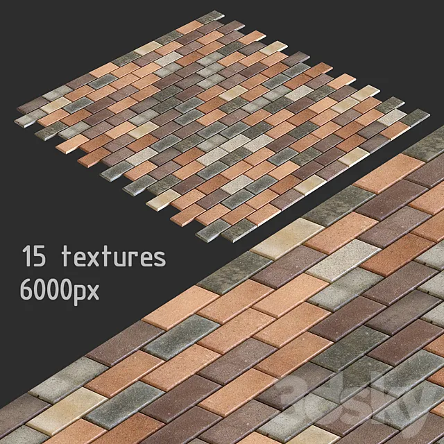 Paving slabs. 15 textures 3DModel