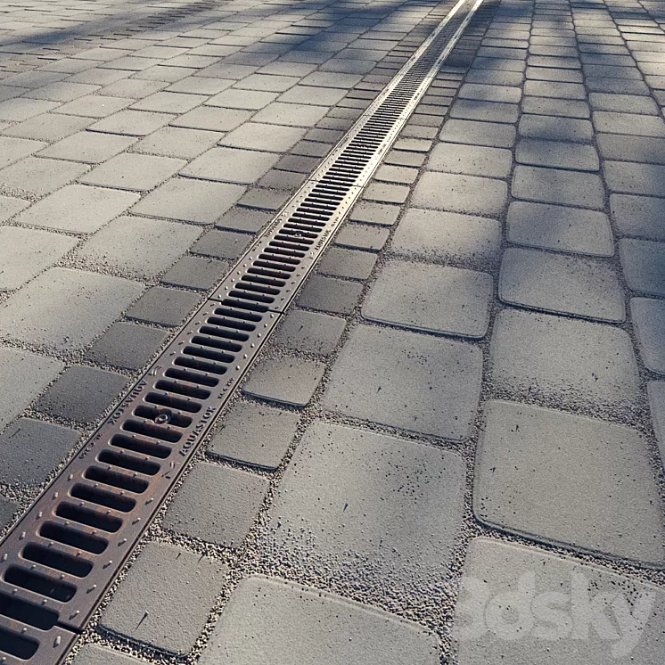 Paving slabs and storm grate 3D Model