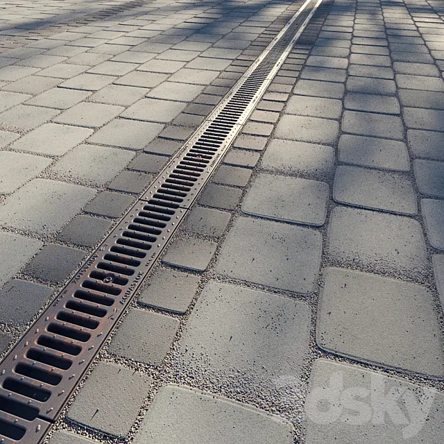 Paving slabs and storm grate Free Download