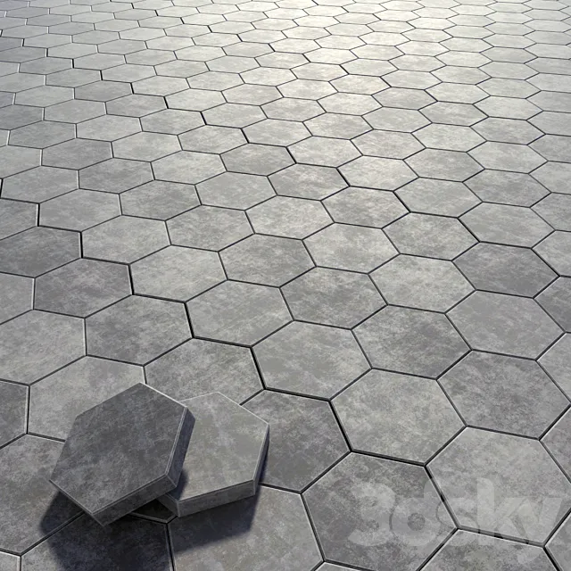 Paving stone hexagon 3D Model