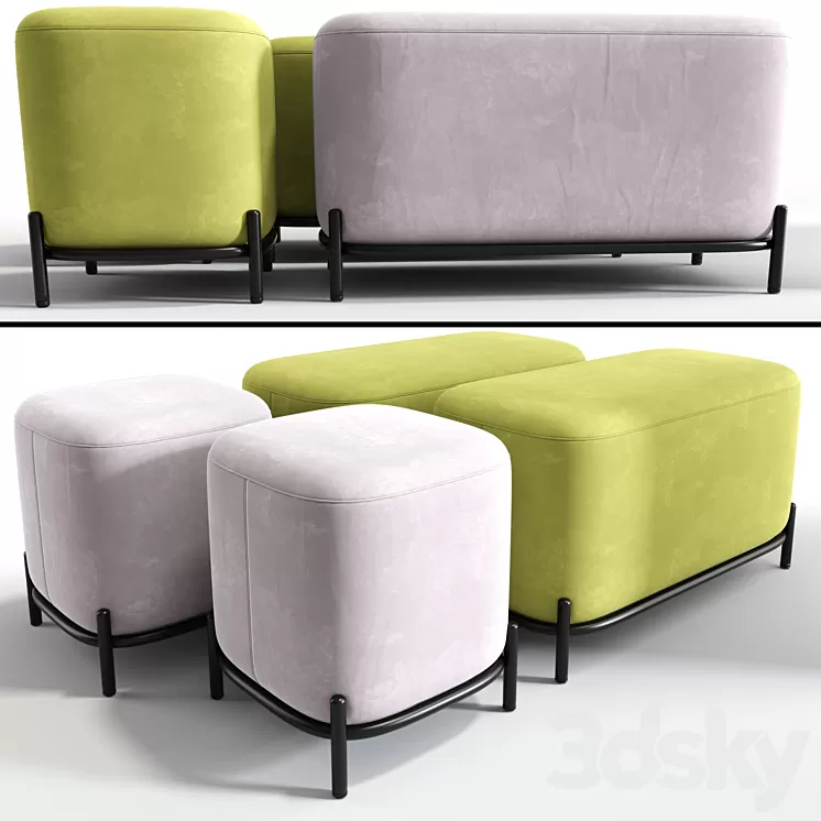 Pawai square pouf 3D Model