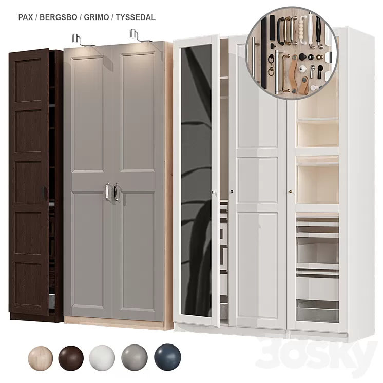 PAX IKEA wardrobe 3D Model Free