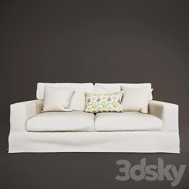 PB comfort square slipcovered sleeper sofa 3DModel