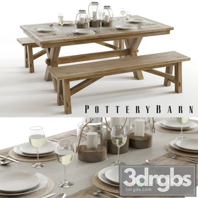 PB Toscana Dining Set 3D Model Free