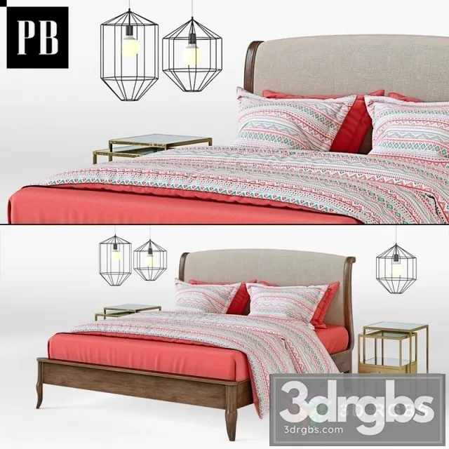 PB Vintage Bed 3D Model Free