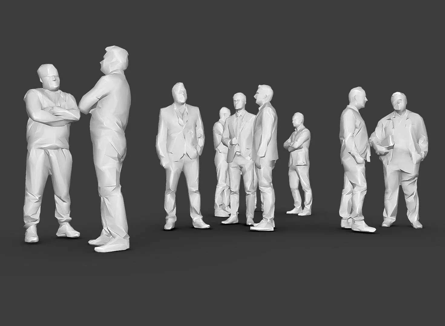 PBR Game 3D Models - 10 Low Poly People Collection Vol 7