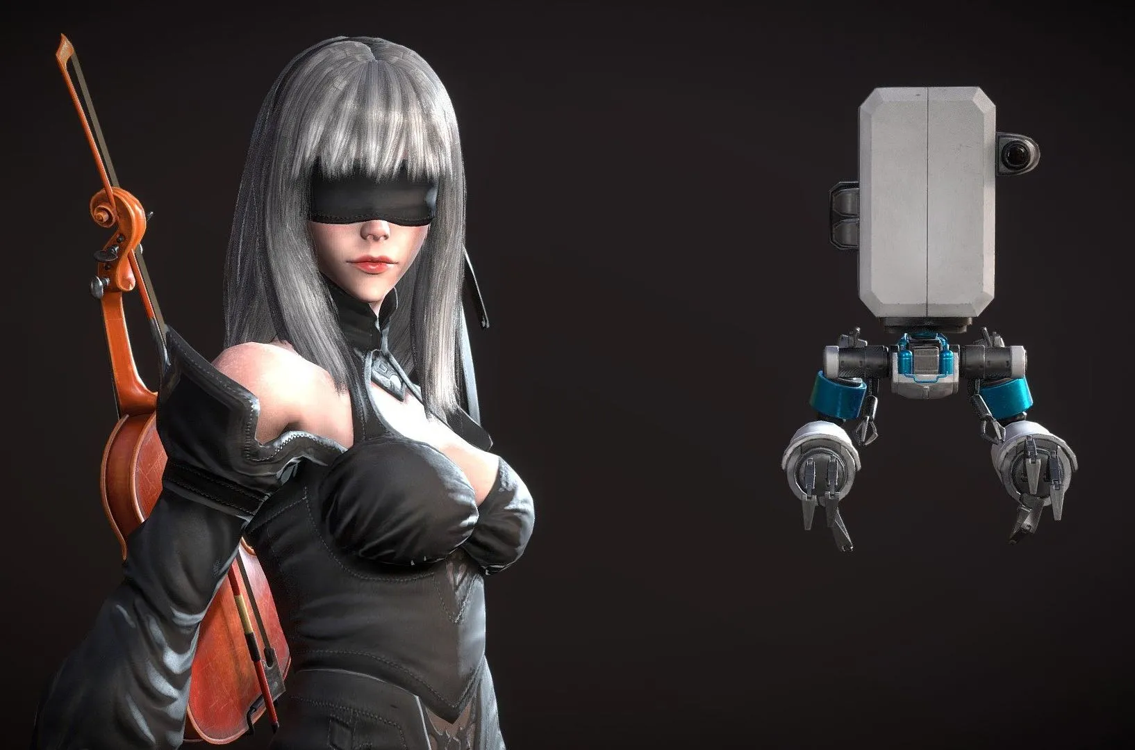 PBR Game 3D Models - 10E The Violinist