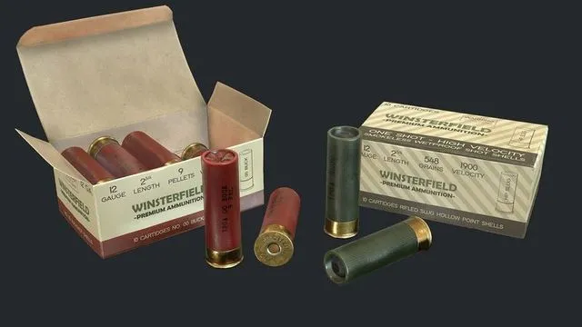 PBR Game 3D Models - 12 Gauge Shotgun Ammunition Pack