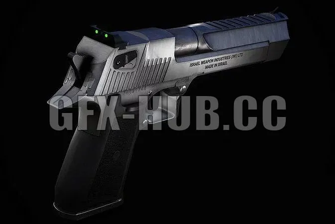 PBR Game 3D Models - 123(gfx-hub_cc)321-Desert Eagle Pistol