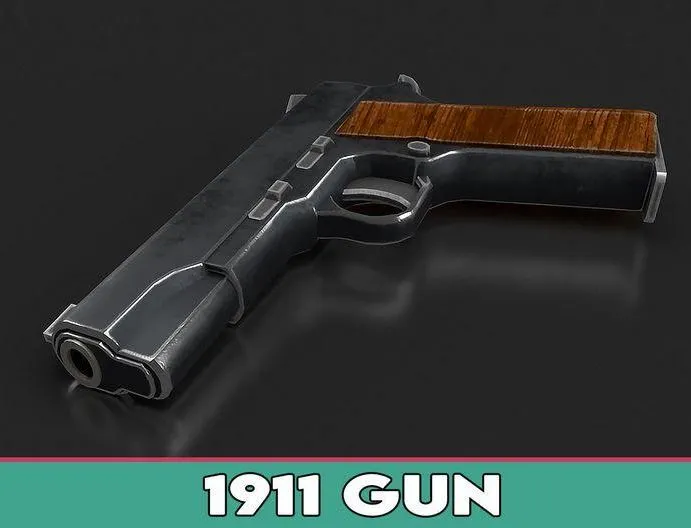 PBR Game 3D Models - 1911 Gun