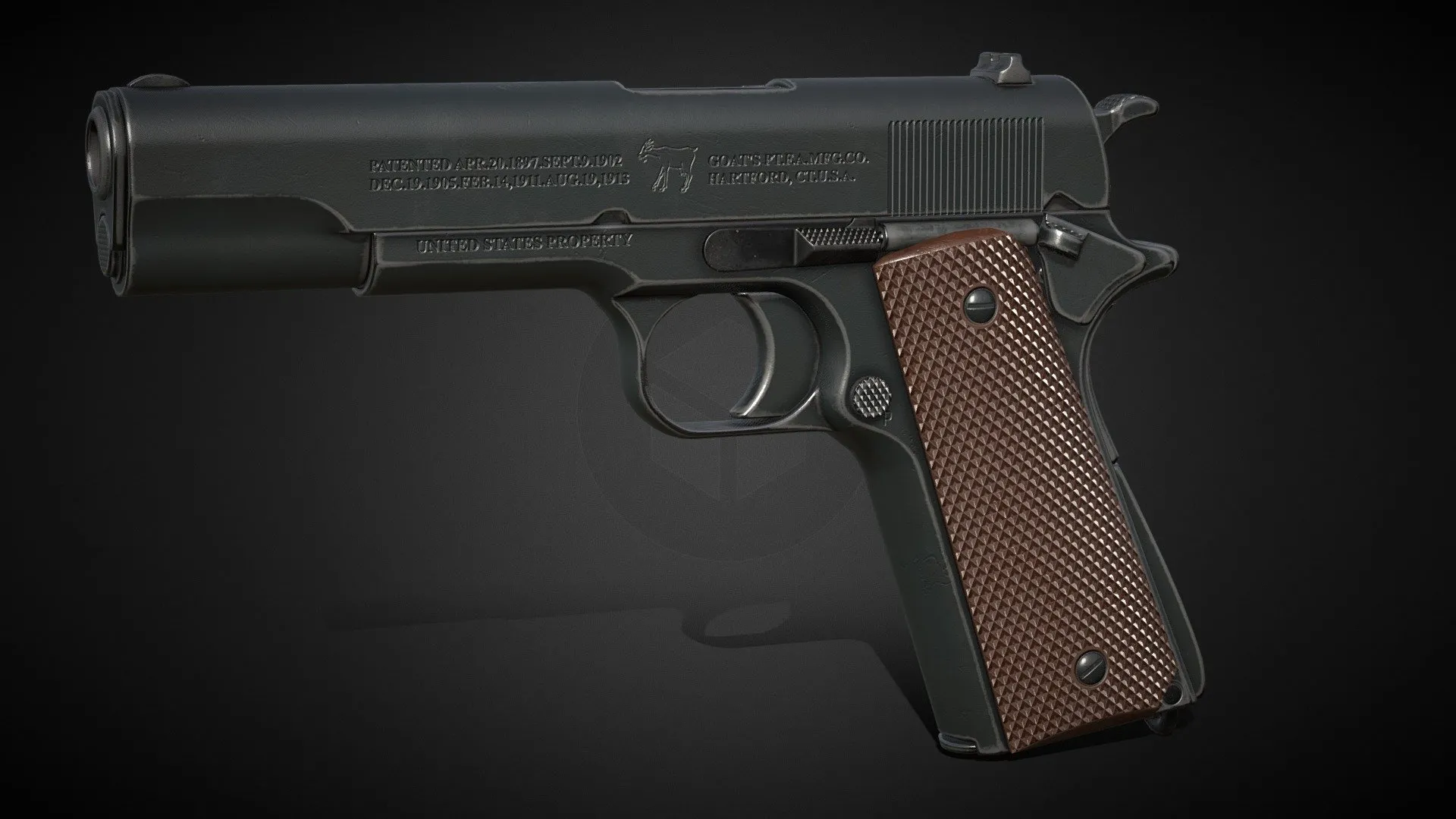 PBR Game 3D Models - 1911 Pistol