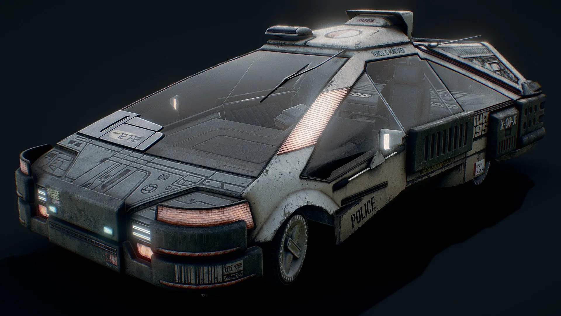 PBR Game 3D Models - 2019 Blade Runner Ground Police Car