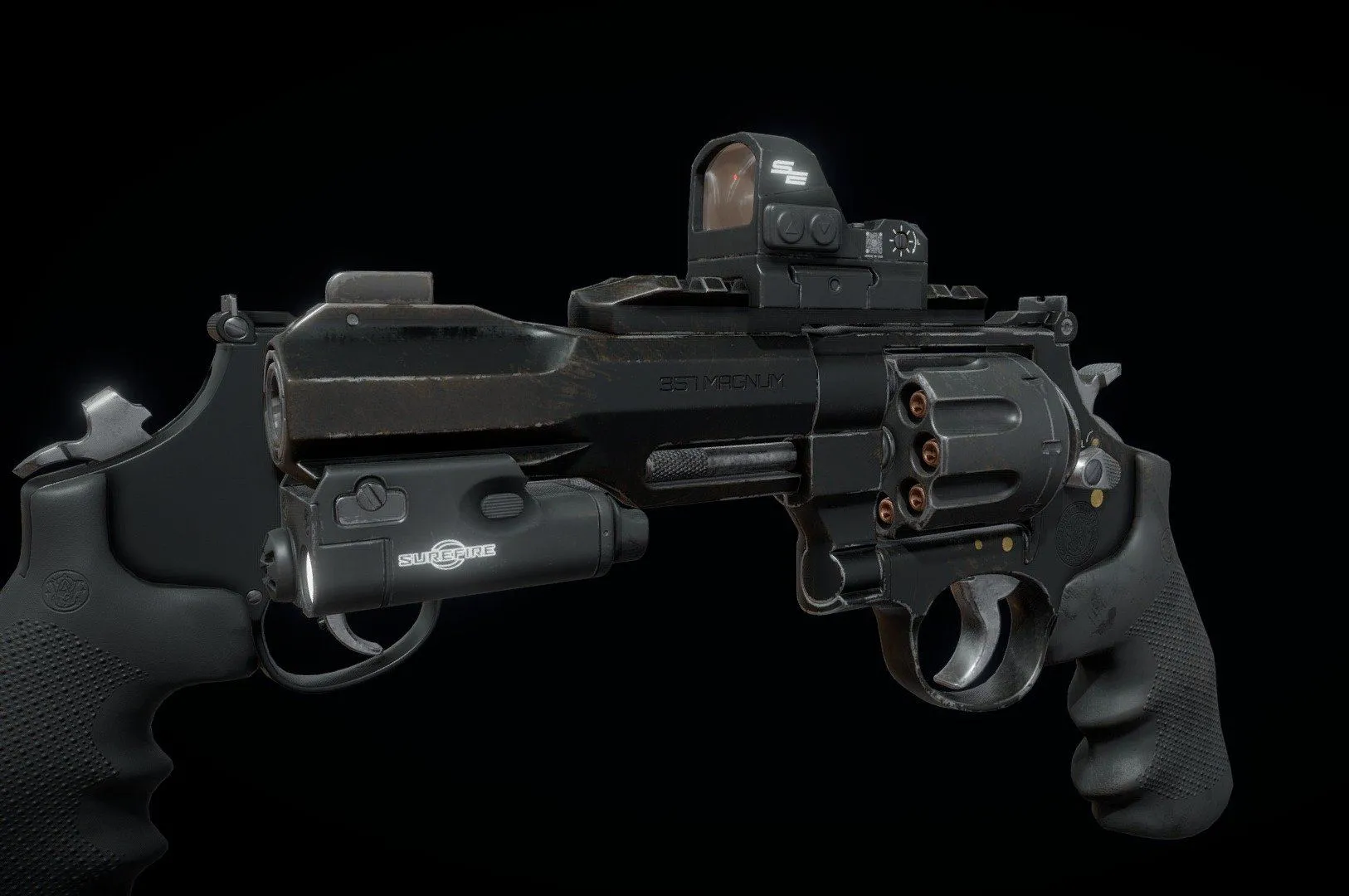 PBR Game 3D Models - 357 Magnum Game Ready