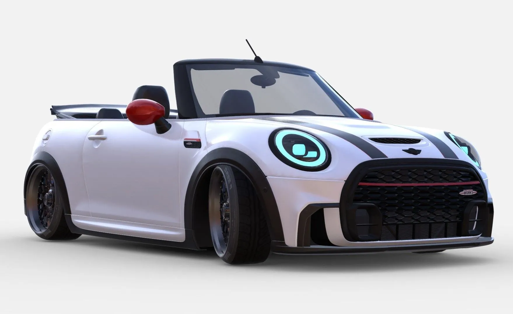 PBR Game 3D Models - 3D Model Mini Cooper Convertible