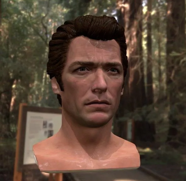PBR Game 3D Models - 3D Printable Model Clint Eastwood Head 300K Obj