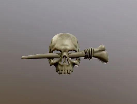 PBR Game 3D Models - 3D Printable Skull Hair Pin