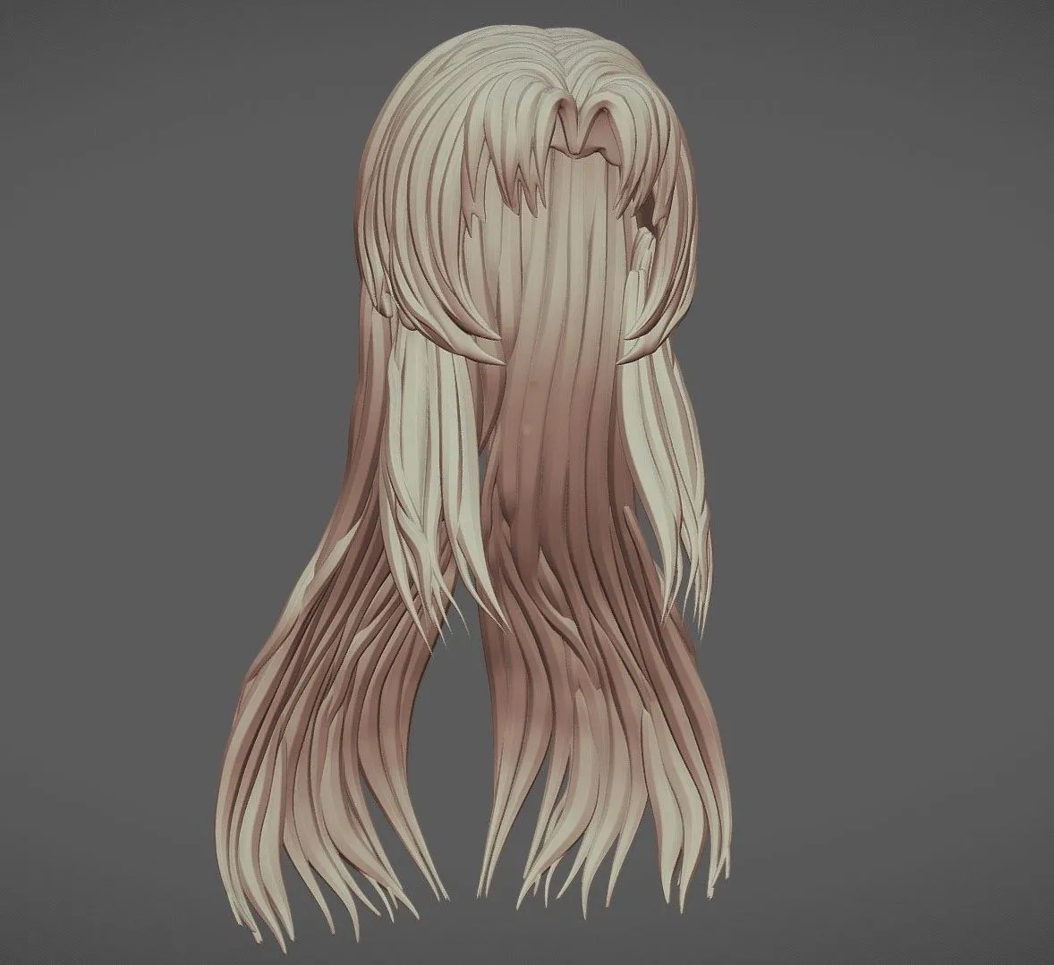 PBR Game 3D Models - 3D Printable Stylized Hair 05