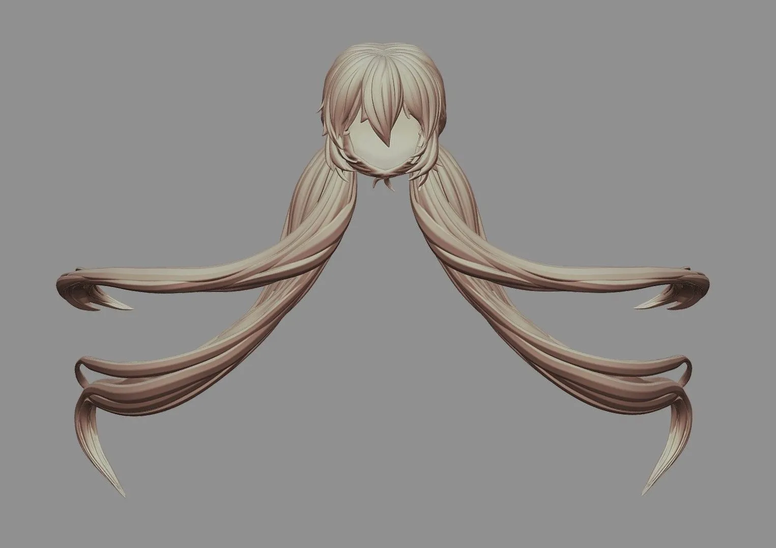 PBR Game 3D Models - 3D Printable Stylized Hair 10