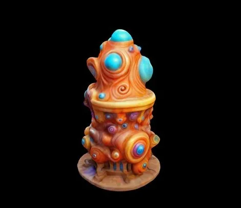PBR Game 3D Models - A Colorful And Abstract Sculpture The Sculpture