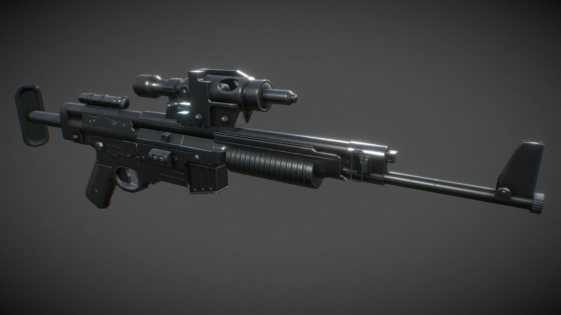 PBR Game 3D Models - A280 Long Range Blaster Rifle