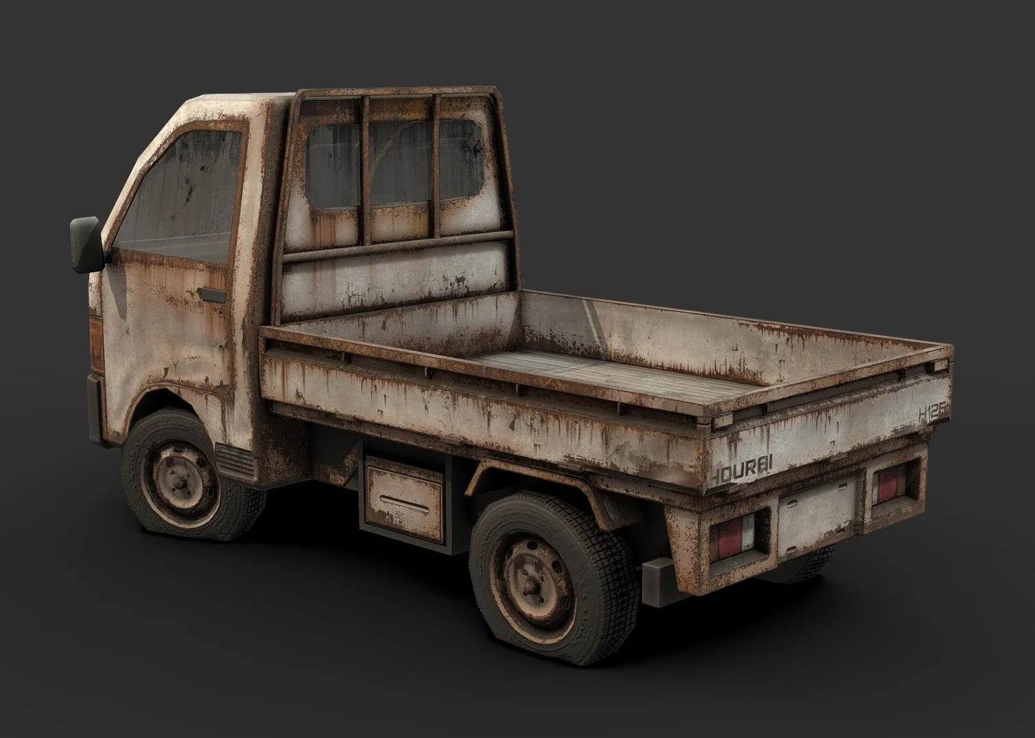 PBR Game 3D Models - Abandoned Kei Truck