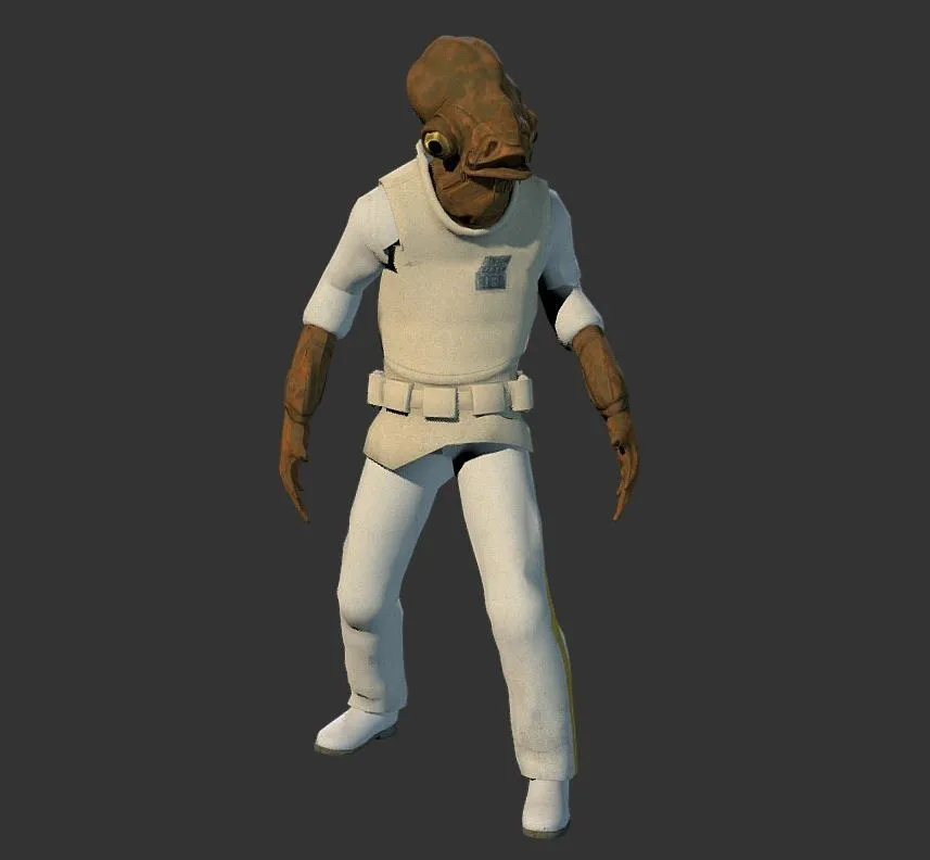 PBR Game 3D Models - Admiral Ackbar