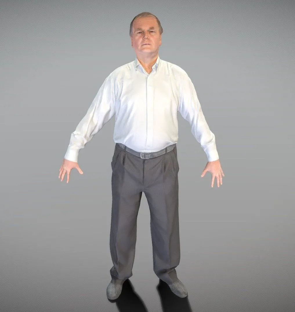 PBR Game 3D Models - Adult Man Office Style Ready For Rigging 94